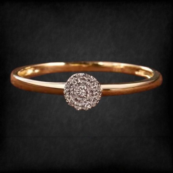 14k Yellow Gold 0.038ct Diamond Round Ring - Image 2
