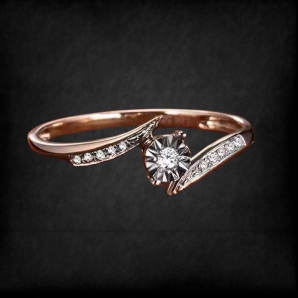 0.058ct Two Toned Diamond Ring - Image 2