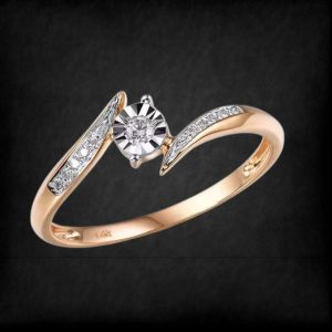 0.058ct Two Toned Diamond Ring