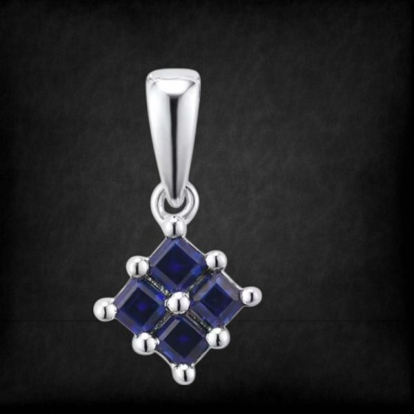 Sparkling Square 14k Gold Pendant - Image 2