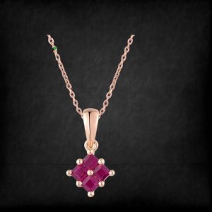 Sparkling Square 14k Gold Pendant