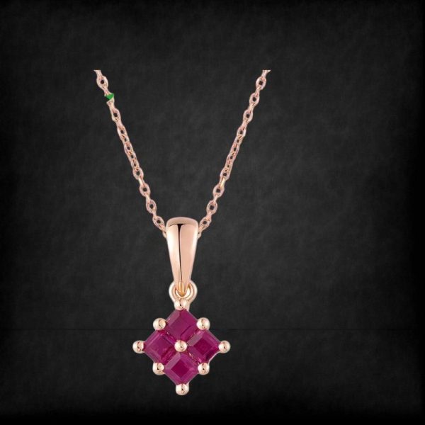 Sparkling Square 14k Gold Pendant