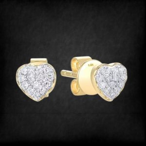0.06ct Diamond Heart Stud Earring