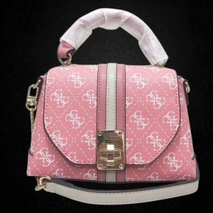 Guess PU Leather White Strip Crossbody Bag